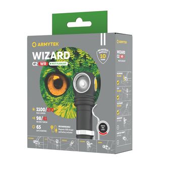 ArmyTek Wizard C2 WR Magnet Бял и червен LED фар с магнитен държач 1100 lm мощност на батерията 3 h 65 g