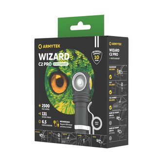 ArmyTek Wizard C2 Pro Magnet Бял LED ръчен фенер с магнитен държач 2500 lm 4800 h 65