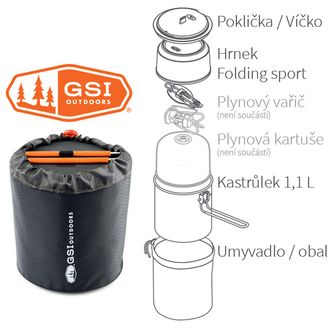 GSI Outdoors Компактен комплект съдове за готвене за един човек Halulite Soloist 1,1 л