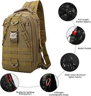 DRAGOWA TACTICAL Раница с един ремък Charlie 20 L, каки