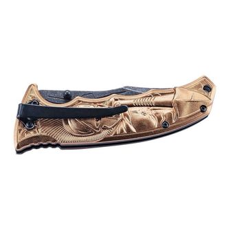 Едноръко джобно ножче Herbertz 9 см, алуминий, сив бронз, мотив Sparta