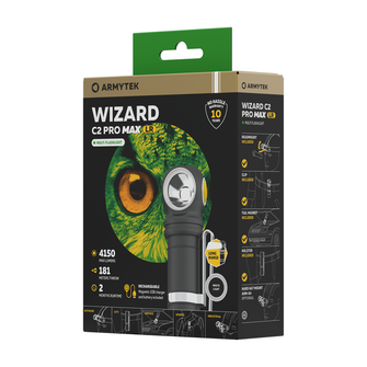 ArmyTek Wizard C2 Pro Max LR White LED джобно фенерче с щипка за колан, с батерия 4150 lm