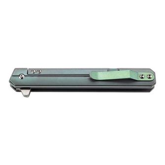 Едноръкохватков тънък джобен нож Herbertz, 9 см, титан, зелено покритие