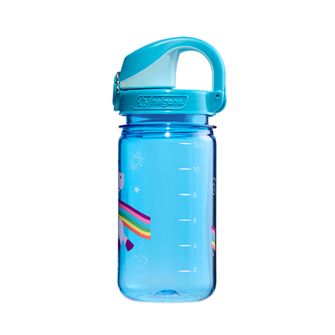 Nalgene Бебешка бутилка за вода Grip-n-Gulp Sustain 0,35 L синьо еднорог