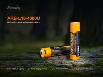 Акумулаторна USB-C батерия Fenix 18650 4000 mAh (Li-Ion)