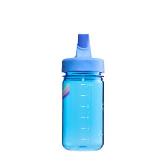 Nalgene Бебешка бутилка за вода Grip-n-Gulp Sustain 0,35 л с капак синя, музикален хипопотам