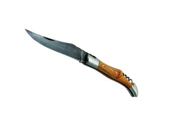 Laguiole DUB071 джобен нож, острие 12 см, дамасцена, коркоприемник, дръжка от хвойна