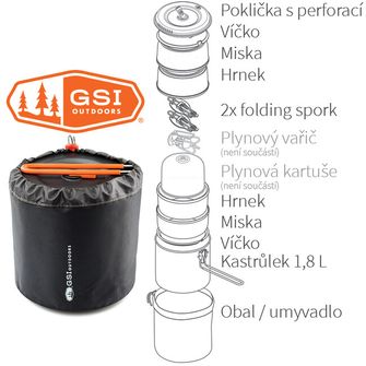 GSI Outdoors Комплект съдове за готвене за 2 лица Halulite Dualist HS 1,8 л