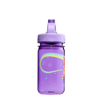 Nalgene Бебешка бутилка за вода Grip-n-Gulp Sustain 0,35 L с капак, лилава, музикален жираф