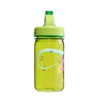 Nalgene Детска бутилка за вода Grip-n-Gulp Sustain 0,35 л с капак зелена, музикален лъв