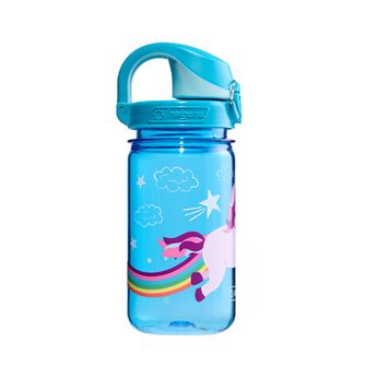 Nalgene Бебешка бутилка за вода Grip-n-Gulp Sustain 0,35 L синьо еднорог