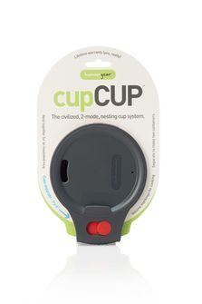 humangear CupCUP Туристическа чаша 2в1 с вградена допълнителна чаша и капак червен въглен