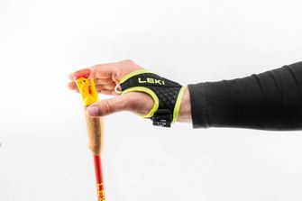 Пръчки за бягане по пътека LEKI Ultratrail FX.One Superlite, ярко червено, неоново жълто и естествен карбон