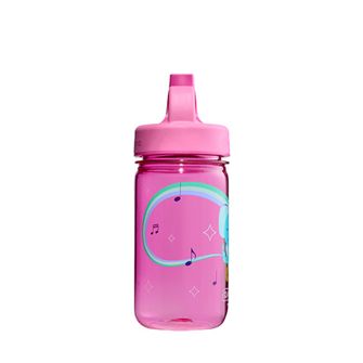 Nalgene Бебешка бутилка за вода Grip-n-Gulp Sustain 0,35 л с капак, розов музикален слон