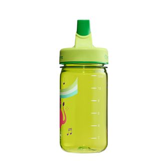 Nalgene Детска бутилка за вода Grip-n-Gulp Sustain 0,35 л с капак зелена, музикален лъв