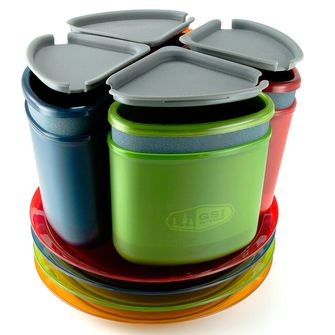 GSI Outdoors Комплект прибори за къмпинг за 4 лица Infinity 4 Person Compact Tableset, многоцветен