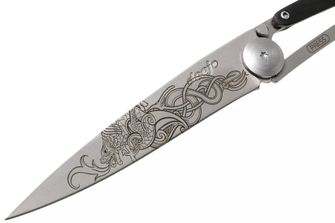 Deejo затваряне нож Татуировка Viking абанос дърво
