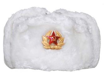 MFH руска зимна  ушанка от агнешка кожа, бяла