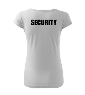 DRAGOWA  ДАМСКА Тениска с надпис SECURITY, Бял