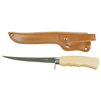 Нож за филетиране Fox Outdoor Classic, с дръжка от брезово дърво, с калъф