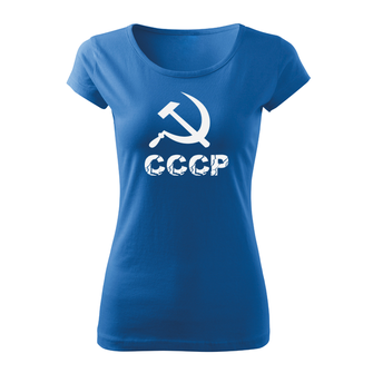 DRAGOWA дамска тениска с къс ръкав, СССР, синя, 150г/м2